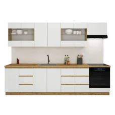 Kitchen Soft White / Wotan oak 300 cm